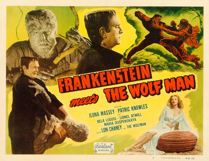 Frankenstein Meets the Wolf Man (Realart, R-1949).- Movie Poster Reprint