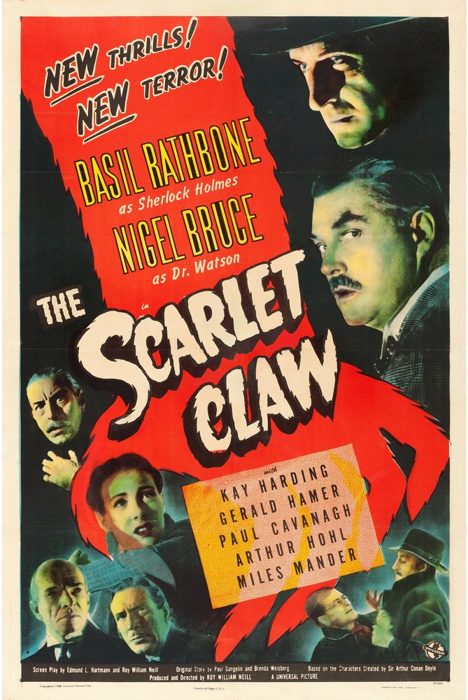 The Scarlet Claw (Universal, 1944).- Movie Poster Reprint