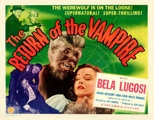 The Return of the Vampire (Columbia, 1943). Werewolf Style.- Movie Poster Reprint