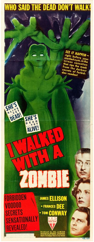 I Walked with a Zombie (RKO, 1943).- Movie Poster Reprint