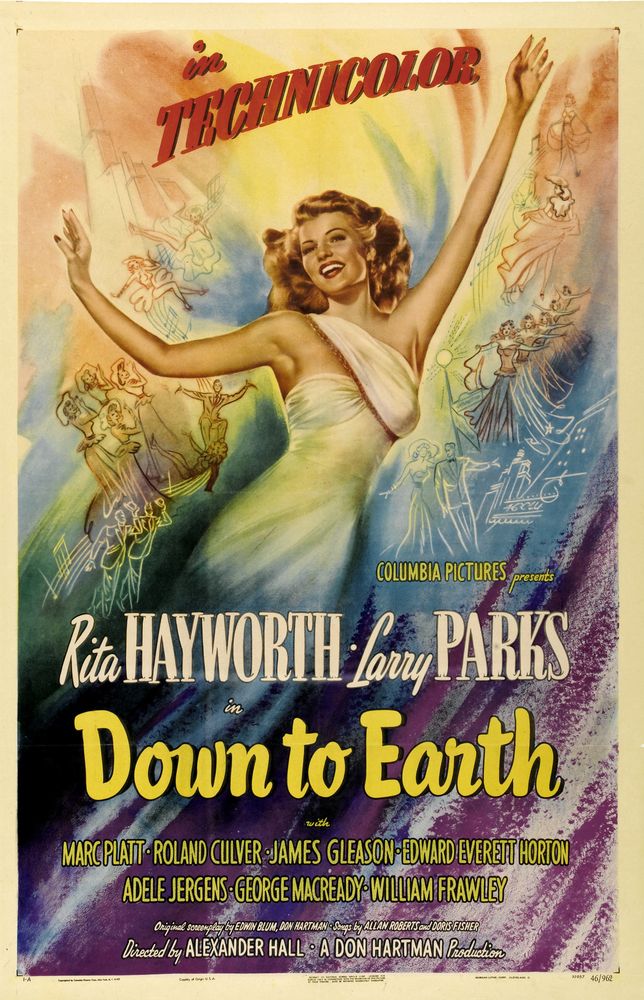 Down to Earth (Columbia, 1947). Style A.- Movie Poster Reprint