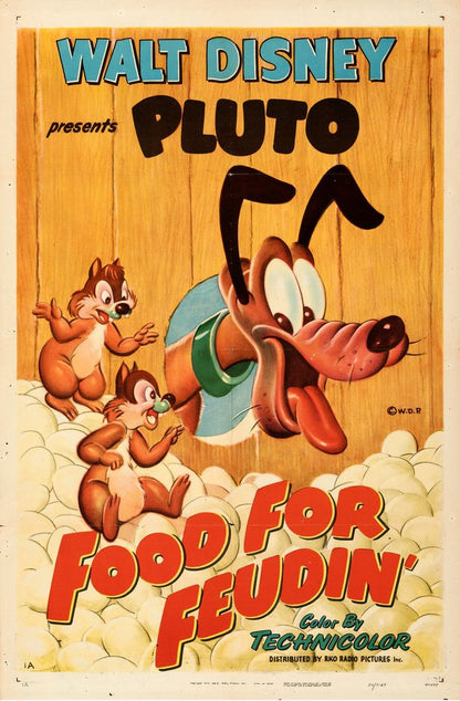 Pluto in Food for Feudin' (RKO, 1950).- Movie Poster Reprint