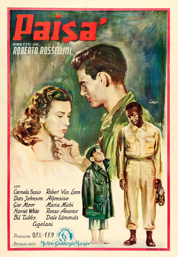 Paisan (MGM, 1946). Italian, Style B. Canino Artwork.- Movie Poster Reprint