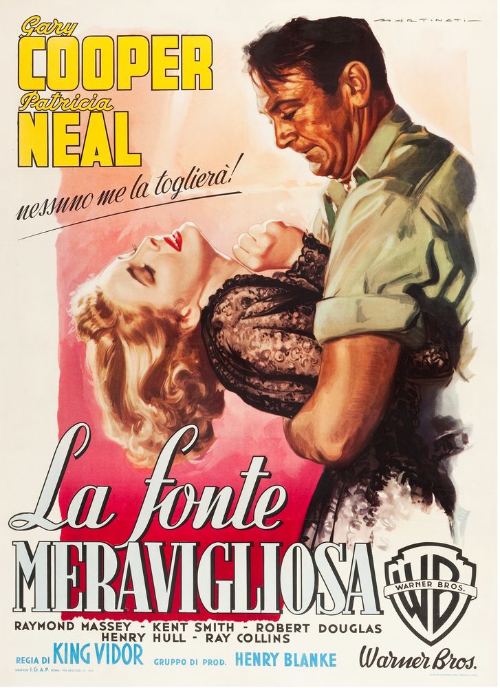 The Fountainhead (Warner Brothers, 1949). Italian, Luigi Martinati Art.- Movie Poster Reprint