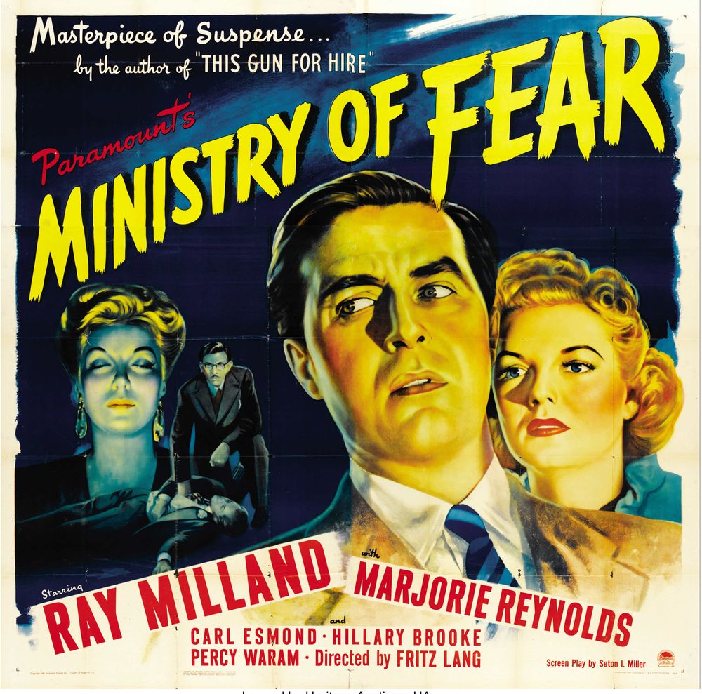 Ministry of Fear (Paramount, 1944).- Movie Poster Reprint