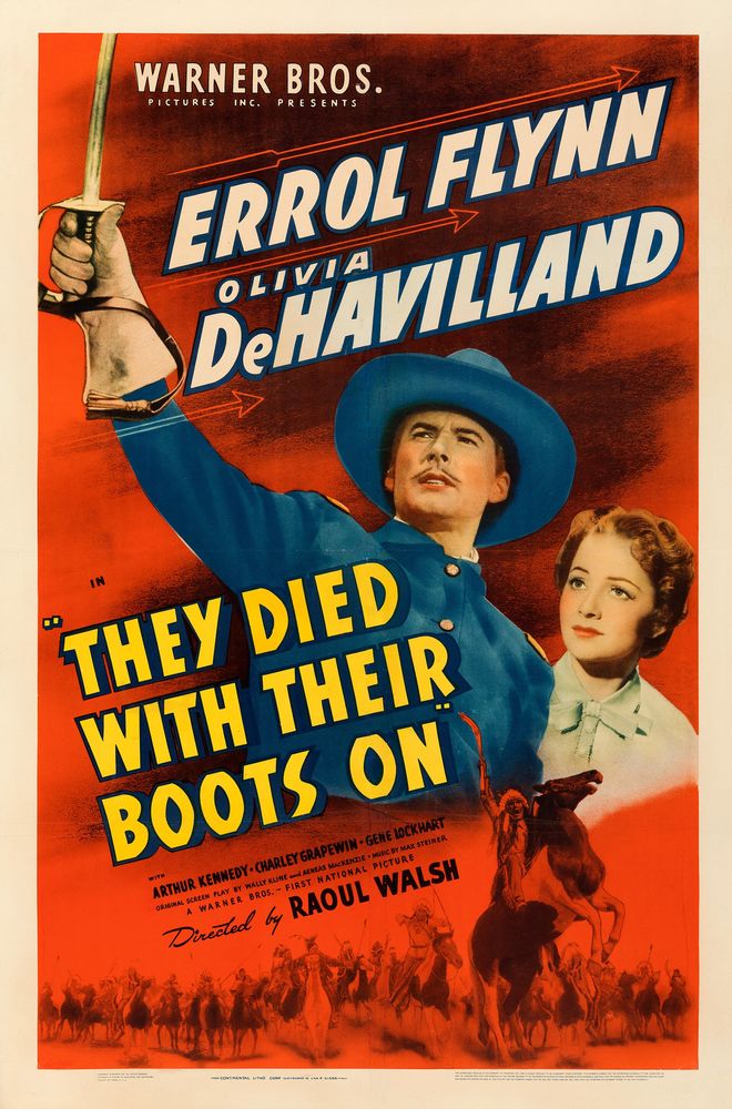 They Died with Their Boots On (Warner Bros., 1941).- Movie Poster Reprint