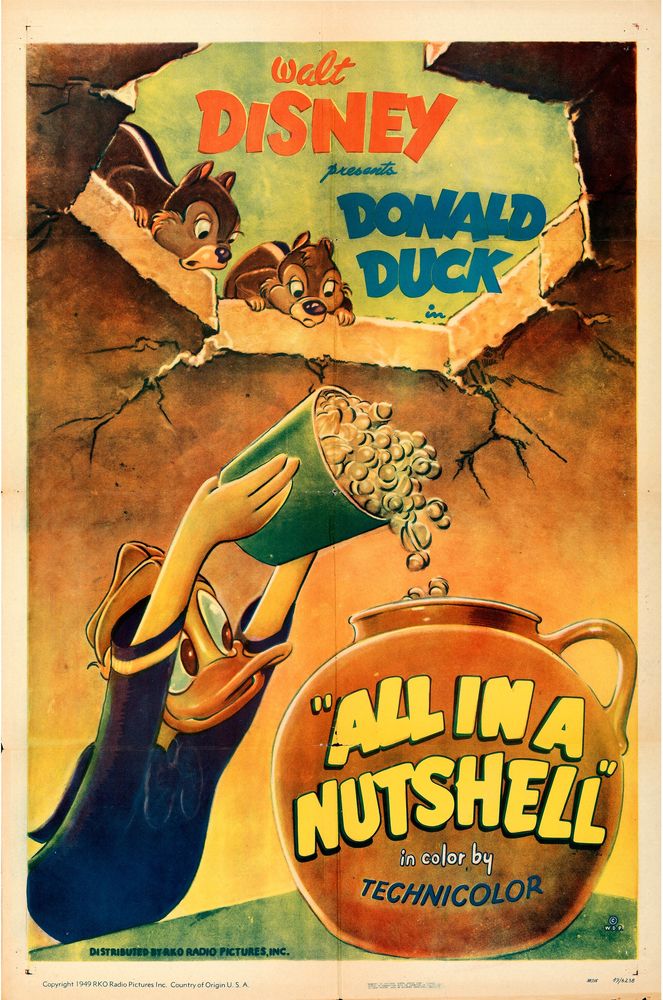 Donald Duck in All in a Nutshell (RKO, 1949).- Movie Poster Reprint