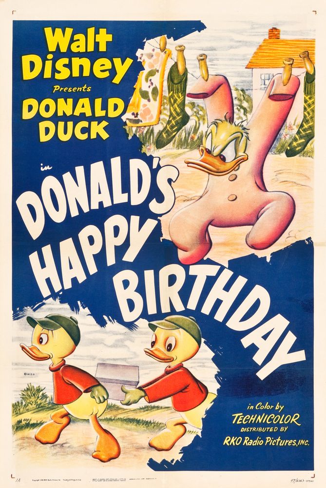 Donald's Happy Birthday (RKO, 1949).- Movie Poster Reprint