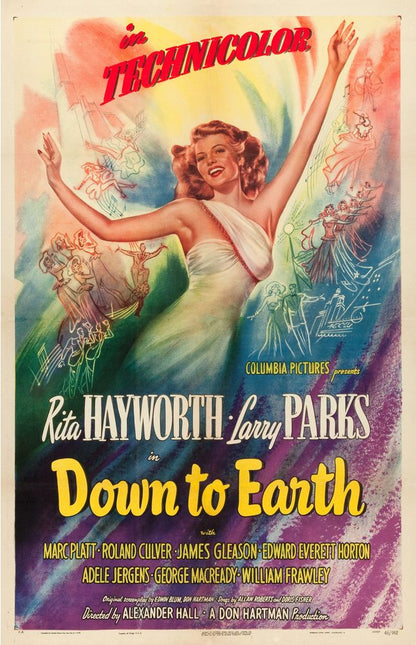 Down to Earth (Columbia, 1947). Style A.- Movie Poster Reprint