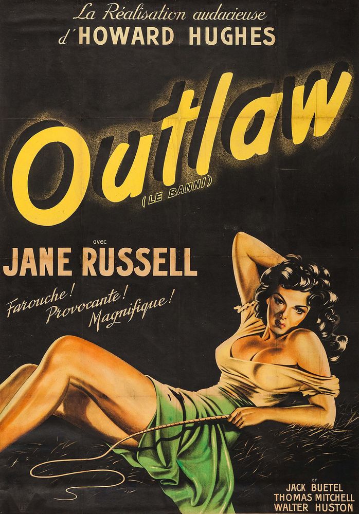 The Outlaw (United Artists, 1948). First Release French. Western.- Movie Poster Reprint