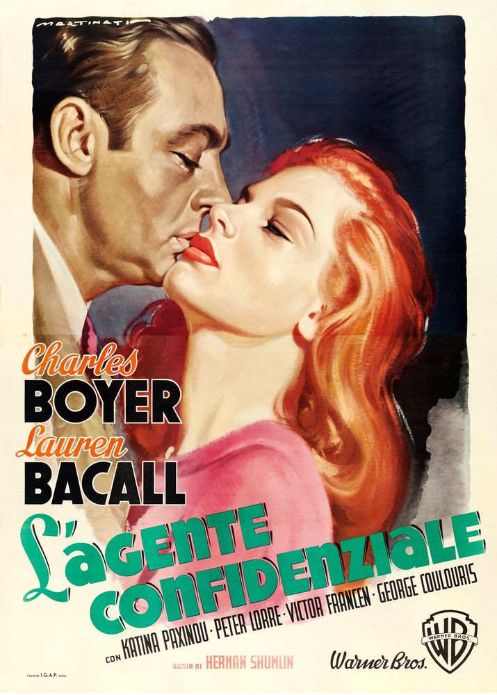 Confidential Agent (Warner Brothers, 1946). Italian, Luigi Martinati Artwork.- Movie Poster Reprint