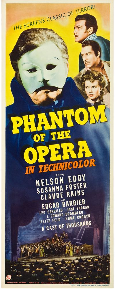 Phantom of the Opera (Universal, 1943).- Movie Poster Reprint