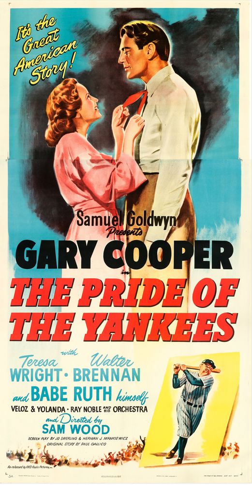 The Pride of the Yankees (RKO, R-1949).- Movie Poster Reprint