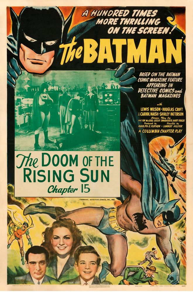 The Batman (Columbia, 1943). Chapter 15 - "The Doom of the Rising Sun."- Movie Poster Reprint