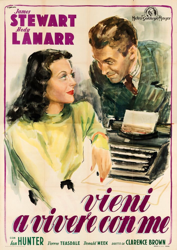 Come Live with Me (MGM, 1948). First Post-War Release Italian, Ercole Brini Artwork.- Movie Poster Reprint