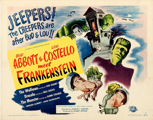 Abbott and Costello Meet Frankenstein (Universal International, 1948).  Style A - Movie Poster Reprint