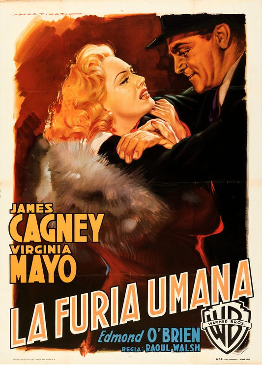 White Heat (Warner Bros., 1950). Italian, Luigi Martinati Artwork.- Movie Poster Reprint