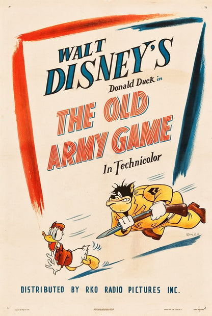 Donald Duck in The Old Army Game (RKO, 1943).- Movie Poster Reprint