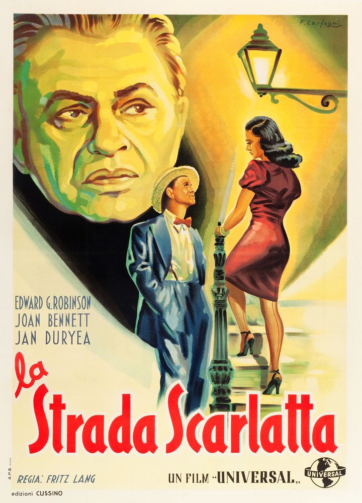 Scarlet Street (Universal, 1945). Italian, F. Carfagni Art.- Movie Poster Reprint