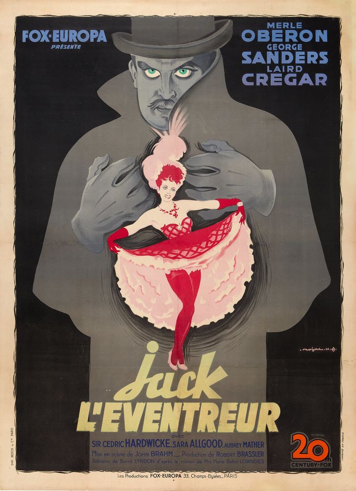 The Lodger (20th Century Fox, 1944). French- Movie Poster Reprint