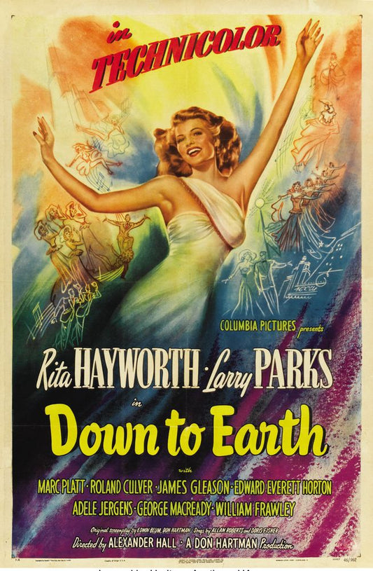 Down to Earth (Columbia, 1947). Style A.- Movie Poster Reprint