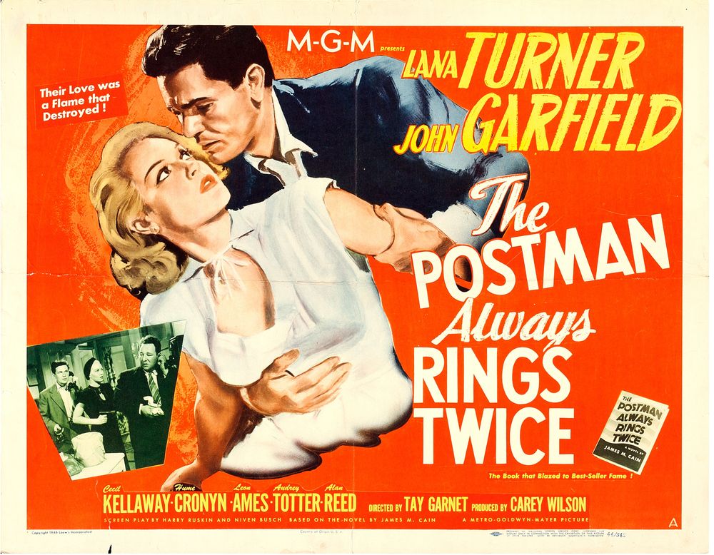 The Postman Always Rings Twice (MGM, 1946). Style A.- Movie Poster Reprint