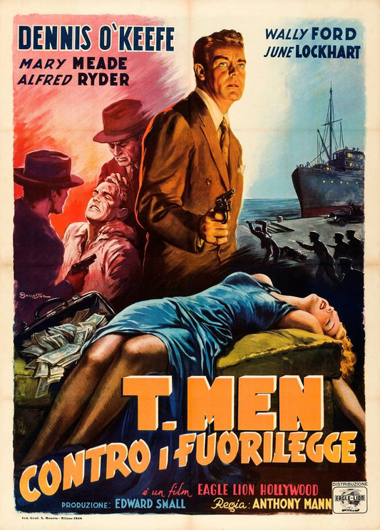 T-Men (Eagle Lion, 1948). Italian, Anselmo Ballester Artwork.- Movie Poster Reprint