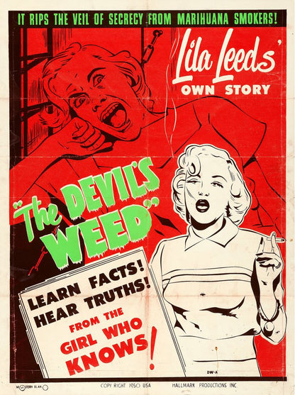 The Devil's Weed (Hallmark, 1950) AKA Wild Weed.- Movie Poster Reprint