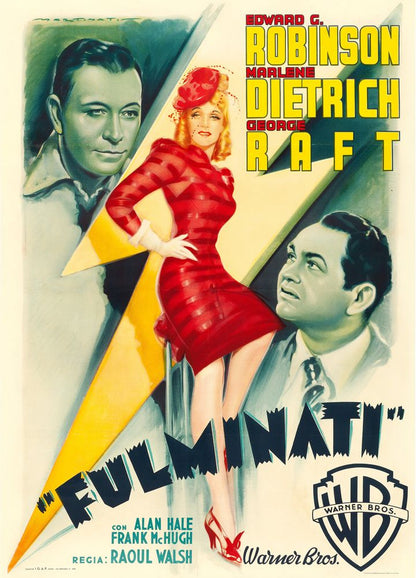Manpower (Warner Brothers, 1948). First Post-War Release Italian, Luigi Martinati Artwork.- Movie Poster Reprint