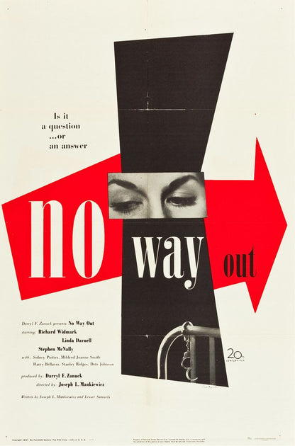 No Way Out (20th Century Fox, 1950).- Movie Poster Reprint