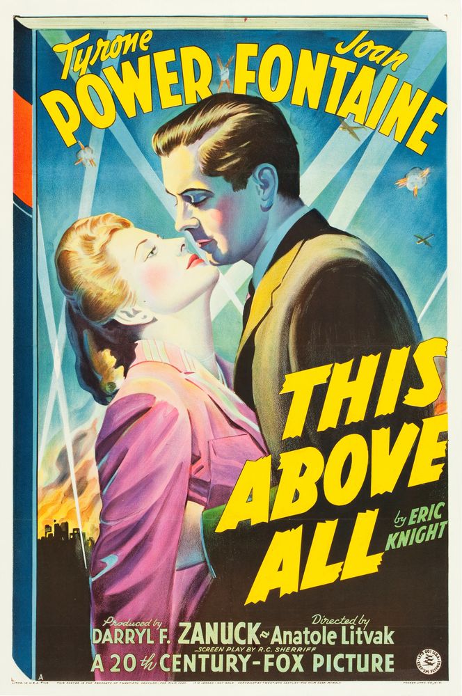 This Above All (20th Century Fox, 1942). Style A.- Movie Poster Reprint