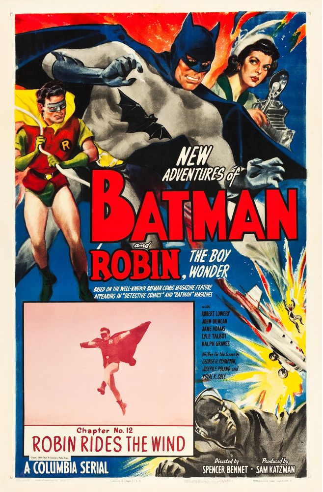 The New Adventures of Batman and Robin (Columbia, 1949). Chapter 12 - "Robin Rides the Wind."- Movie Poster Reprint