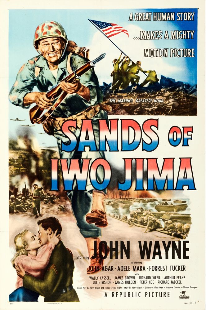 Sands of Iwo Jima (Republic, 1950). Style B.- Movie Poster Reprint