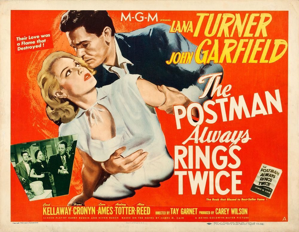 The Postman Always Rings Twice (MGM, 1946). Style A.- Movie Poster Reprint