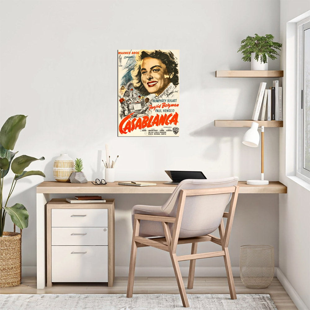 Casablanca (Warner Brothers, R-1956). German, Hans Otto Wendt Artwork - Movie Poster Reprint