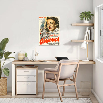 Casablanca (Warner Brothers, R-1956). German, Hans Otto Wendt Artwork - Movie Poster Reprint