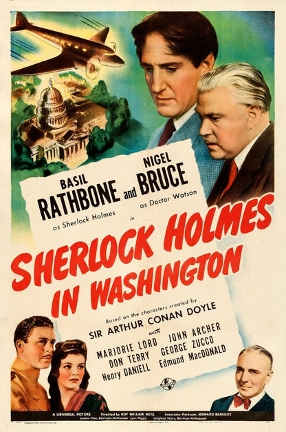 Sherlock Holmes in Washington (Universal, 1943).- Movie Poster Reprint