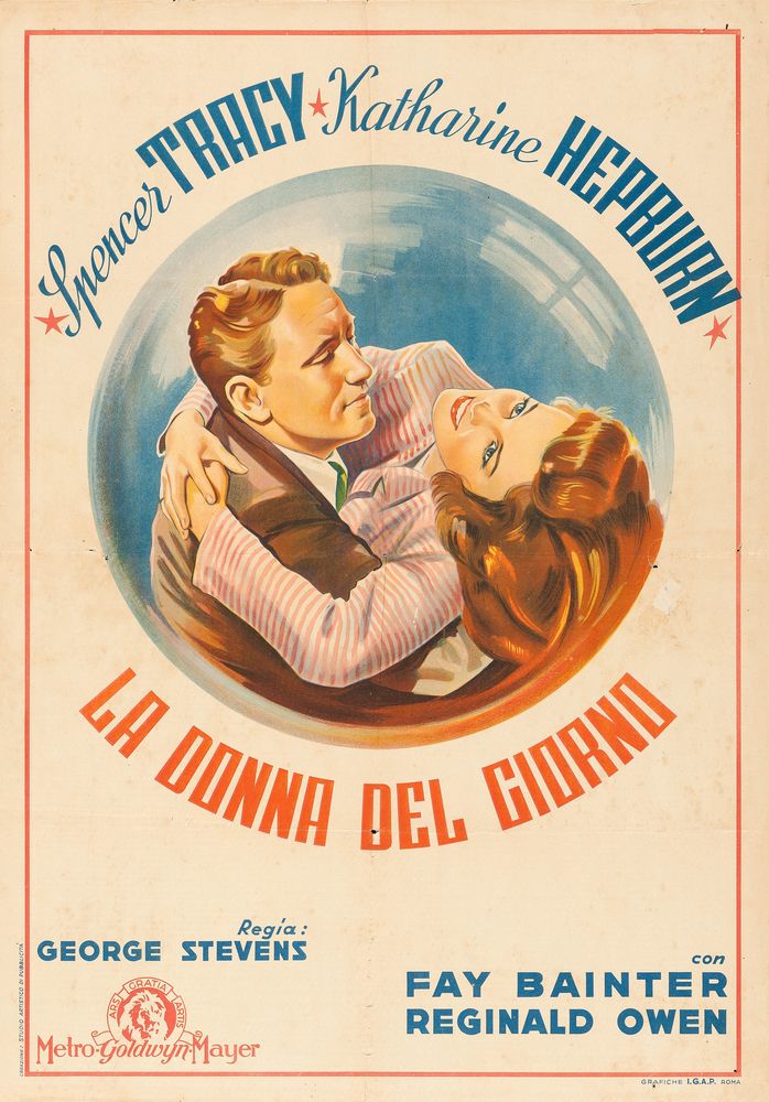 Woman of the Year (MGM, 1946). First Post-War Italian- Movie Poster Reprint