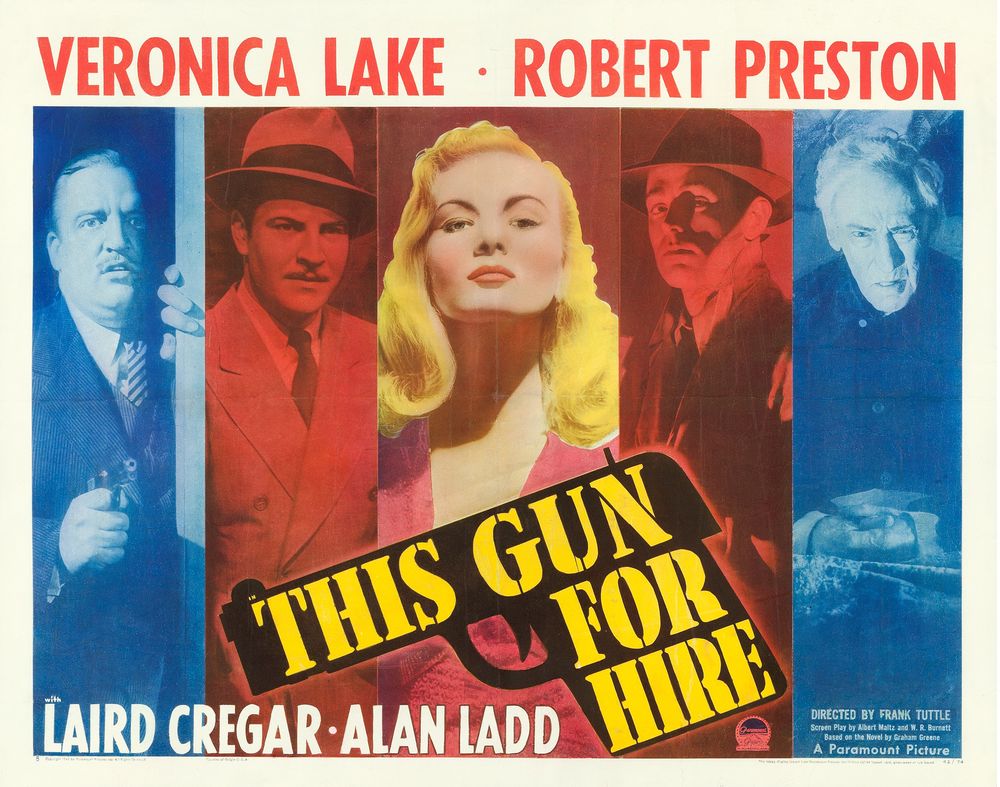 This Gun for Hire (Paramount, 1942). Style B.- Movie Poster Reprint