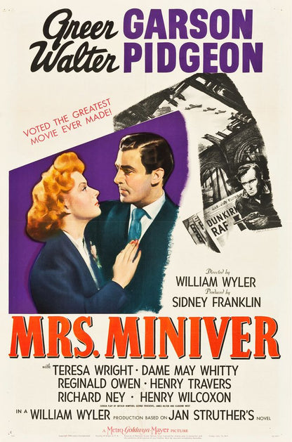 Mrs. Miniver (MGM, 1942).- Movie Poster Reprint