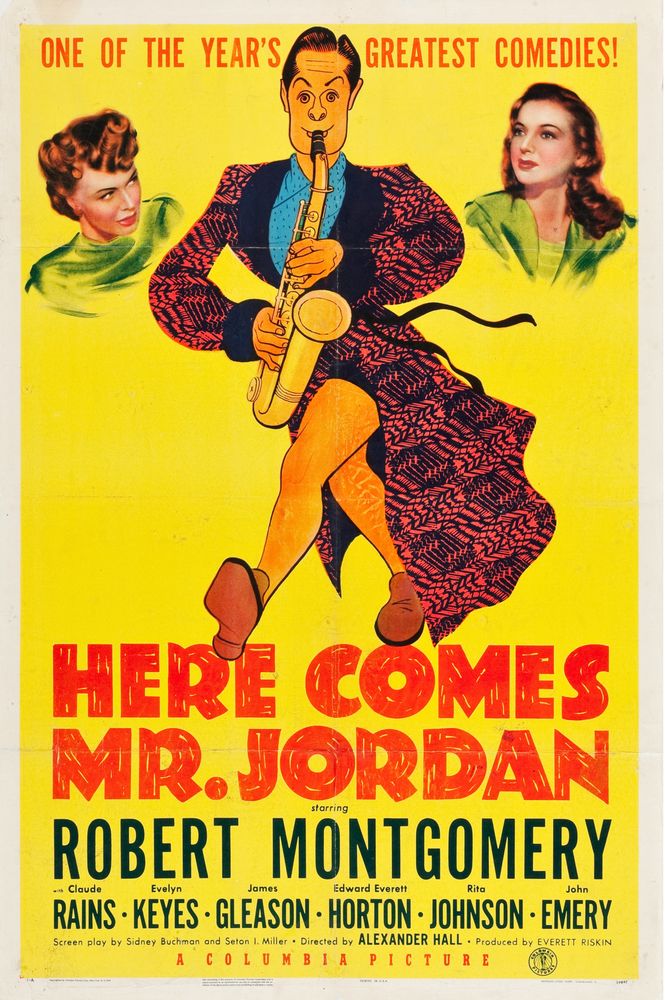 Here Comes Mr. Jordan (Columbia, 1941).- Movie Poster Reprint