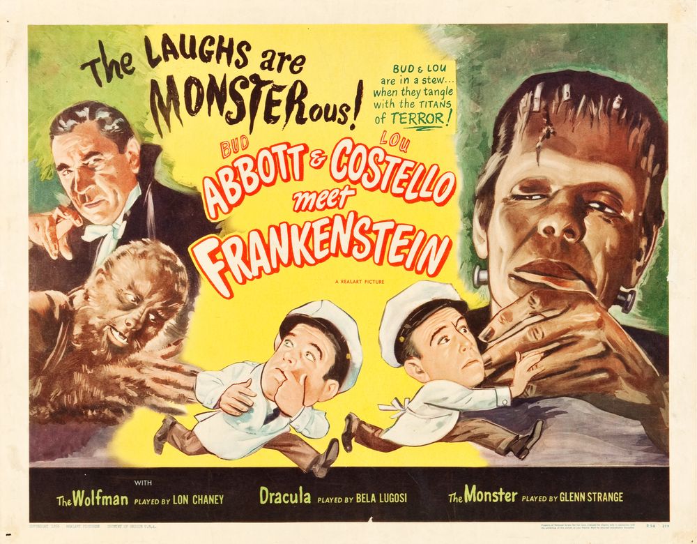 Abbott and Costello Meet Frankenstein (Realart, R-1956) - Movie Poster Reprint