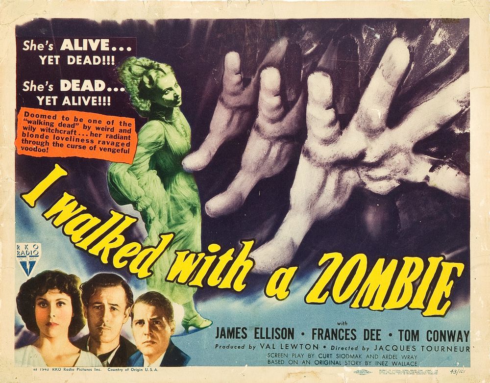 I Walked with a Zombie (RKO, 1943).- Movie Poster Reprint