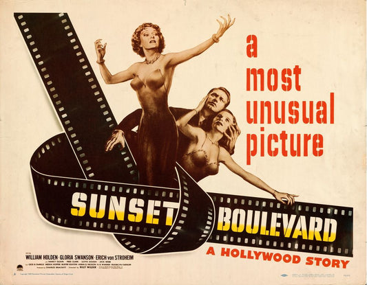 Sunset Boulevard (Paramount, 1950). Style A.- Movie Poster Reprint