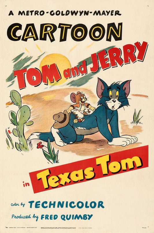 Tom and Jerry in Texas Tom (MGM, 1950).- Movie Poster Reprint