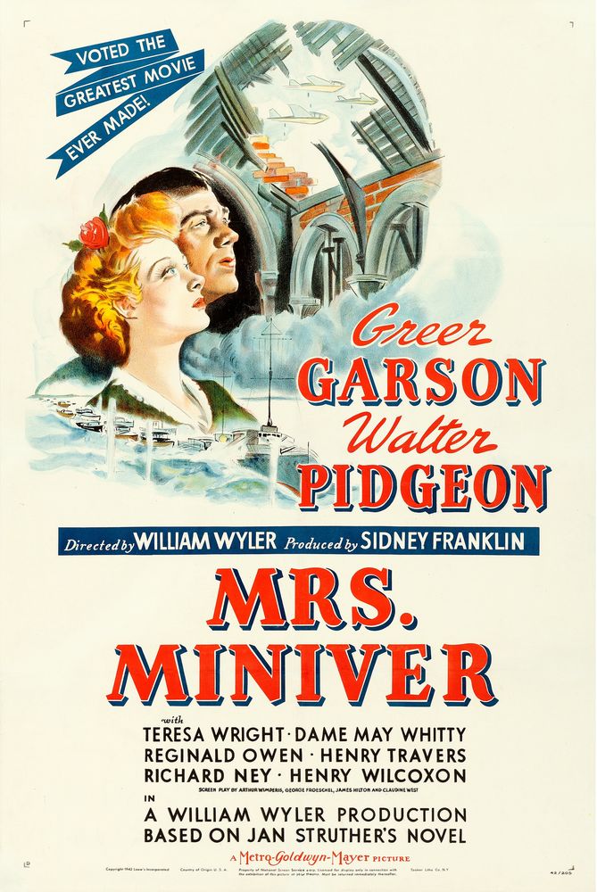 Mrs. Miniver (MGM, 1942). Style D.- Movie Poster Reprint