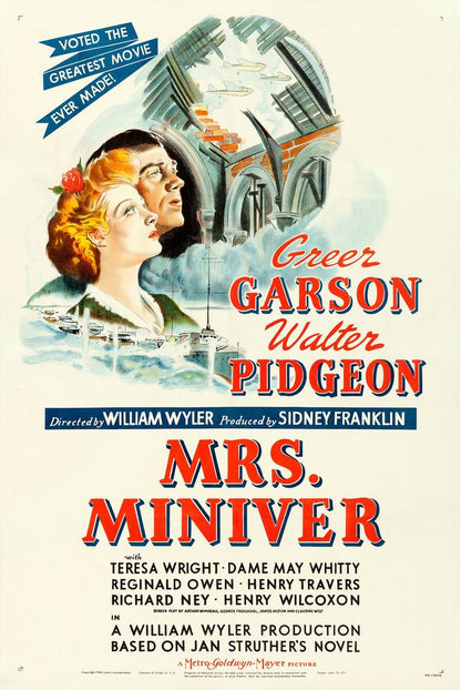 Mrs. Miniver (MGM, 1942). Style D.- Movie Poster Reprint