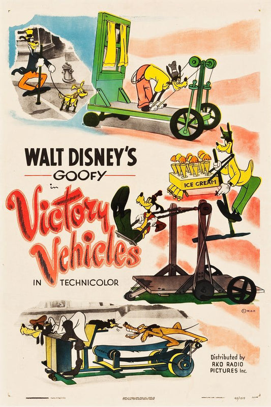 Goofy in Victory Vehicles (RKO, 1943).- Movie Poster Reprint