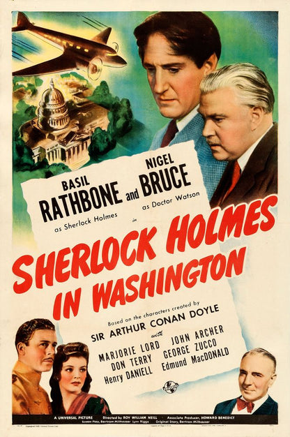 Sherlock Holmes in Washington (Universal, 1943).- Movie Poster Reprint