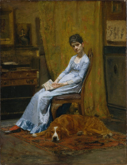 The Artist's Wife and His Setter Dog - by Thomas Eakins